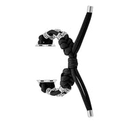 For Apple Watch Ultra 2 49mm Chrysanthemum Beads Paracord Braided Watch Band(Black)