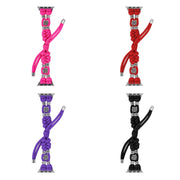 For Apple Watch Ultra 49mm Chrysanthemum Beads Paracord Braided Watch Band(Red)