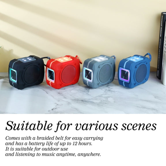 T&G TG661 Colorful LED Portable Outdoor Wireless Bluetooth Speaker(Black)