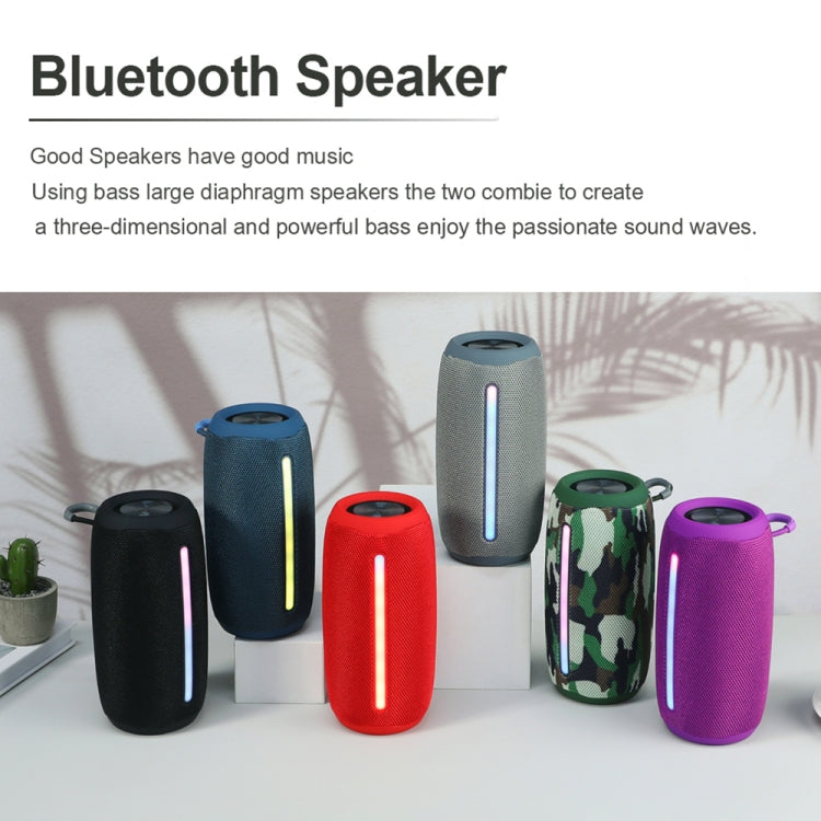 T&G TG663 Portable Colorful LED Wireless Bluetooth Speaker Outdoor Subwoofer(Black)