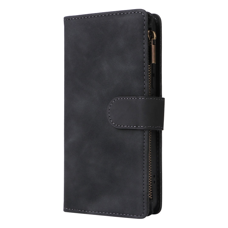For Xiaomi Redmi Note 13 Pro+ Multifunctional Frosted Zipper Wallet Leather Phone Case(Black) - Note 13 Pro+ Cases by PMC TechLife | Online Shopping South Africa | PMC TechLife | Buy Now Pay Later Mobicred