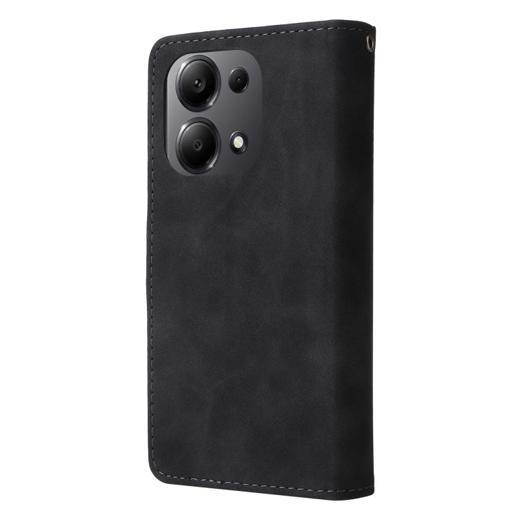 For Xiaomi Redmi Note 13 Pro 4G Multifunctional Frosted Zipper Wallet Leather Phone Case(Black) - Note 13 Pro Cases by PMC TechLife | Online Shopping South Africa | PMC TechLife | Buy Now Pay Later Mobicred