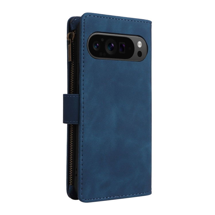 For Google Pixel 9 Pro Multifunctional Multi-Card Wallet Phone Leather Case(Blue) - Google Cases by PMC TechLife | Online Shopping South Africa | PMC TechLife | Buy Now Pay Later Mobicred