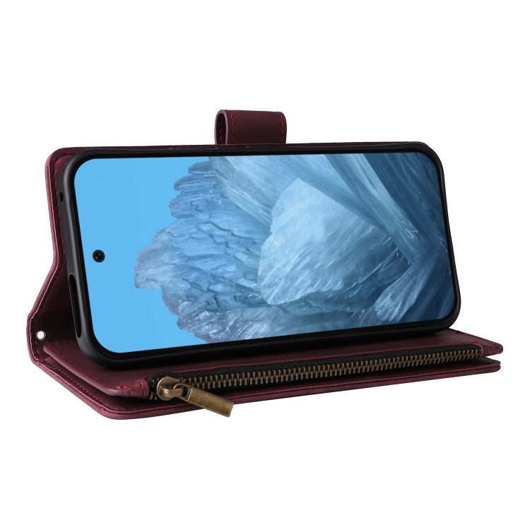 For Google Pixel 9 Multifunctional Multi-Card Wallet Phone Leather Case(Wine Red) - Google Cases by PMC TechLife | Online Shopping South Africa | PMC TechLife | Buy Now Pay Later Mobicred