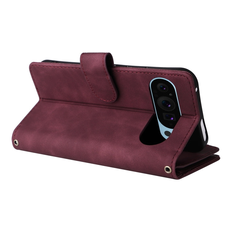 For Google Pixel 9 Multifunctional Multi-Card Wallet Phone Leather Case(Wine Red) - Google Cases by PMC TechLife | Online Shopping South Africa | PMC TechLife | Buy Now Pay Later Mobicred
