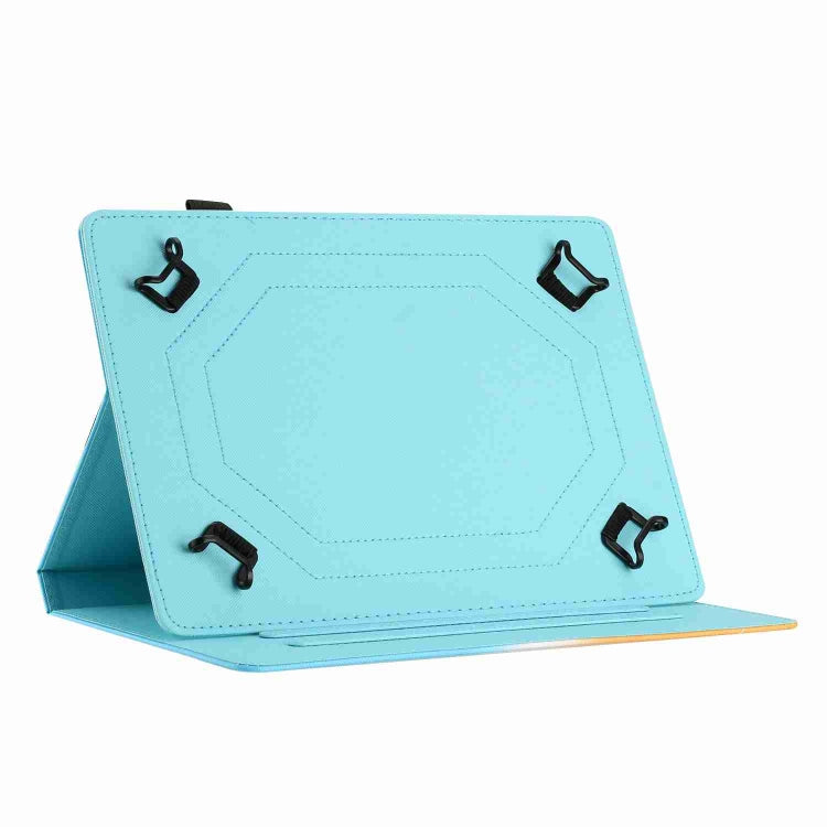 For 10 inch Painted Pattern Stitching Leather Tablet Case(Colorful Wolf)