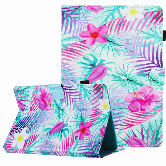 For 10 inch Painted Pattern Stitching Leather Tablet Case(Bougainvillea) - 10 - 11 inch by PMC Jewellery | Online Shopping South Africa | PMC Jewellery | Buy Now Pay Later Mobicred