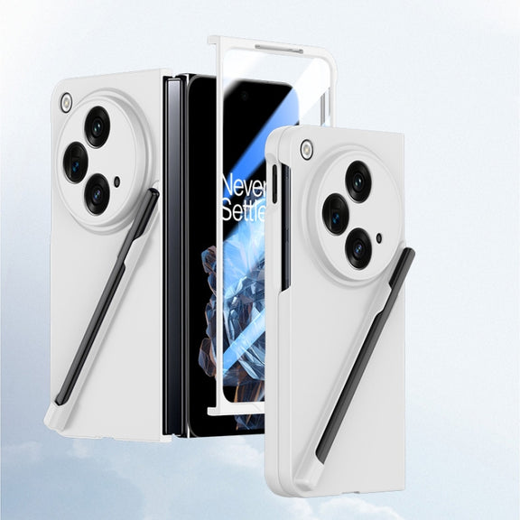 For OPPO Find N3 Integrated Skin Feel PC Phone Case with Pen / Pen Box(White)