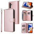 For Samsung Galaxy A15 5G 9-Card Slots Zipper Wallet Bag Leather Phone Case(Rose Gold) - Galaxy Phone Cases by PMC TechLife | Online Shopping South Africa | PMC TechLife | Buy Now Pay Later Mobicred