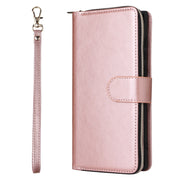 For Samsung Galaxy S24 Ultra 5G 9-Card Slots Zipper Wallet Bag Leather Phone Case(Rose Gold)