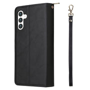 For Samsung Galaxy S24+ 5G 9-Card Slots Zipper Wallet Bag Leather Phone Case(Black)