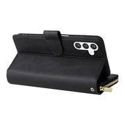 For Samsung Galaxy S24+ 5G 9-Card Slots Zipper Wallet Bag Leather Phone Case(Black)
