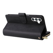 For Samsung Galaxy S24 5G 9-Card Slots Zipper Wallet Bag Leather Phone Case(Black)