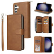 For Samsung Galaxy S24 5G 9-Card Slots Zipper Wallet Bag Leather Phone Case(Brown) - Galaxy S24 5G Cases by PMC Jewellery | Online Shopping South Africa | PMC Jewellery | Buy Now Pay Later Mobicred