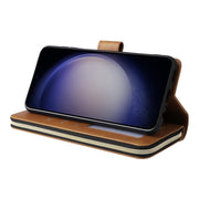 For Samsung Galaxy S24 5G 9-Card Slots Zipper Wallet Bag Leather Phone Case(Brown)