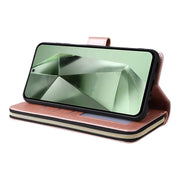 For Samsung Galaxy S24 FE 5G 9-Card Slots Zipper Wallet Bag Leather Phone Case(Rose Gold)
