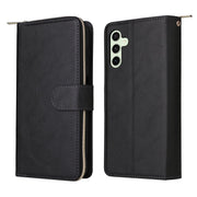For Samsung Galaxy S24 FE 5G 9-Card Slots Zipper Wallet Bag Leather Phone Case(Black)