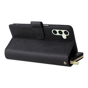 For Samsung Galaxy S24 FE 5G 9-Card Slots Zipper Wallet Bag Leather Phone Case(Black)