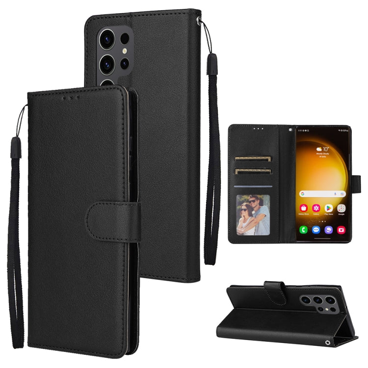 For Samsung Galaxy S24 Ultra 5G 3-Card Slots Multifunctional Leather Phone Case(Black) - Galaxy S24 Ultra 5G Cases by PMC TechLife | Online Shopping South Africa | PMC TechLife