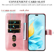 For Honor 200 Lite Global Fashion Calf Texture Zipper Leather Phone Case(Rose Gold)