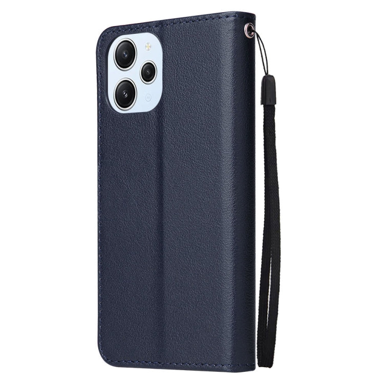 For Xiaomi Redmi 12 4G/5G/Note 12R Multifunctional Horizontal Flip Leather Phone Case with Three Card Slot(Blue) - Xiaomi Cases by PMC TechLife | Online Shopping South Africa | PMC TechLife | Buy Now Pay Later Mobicred