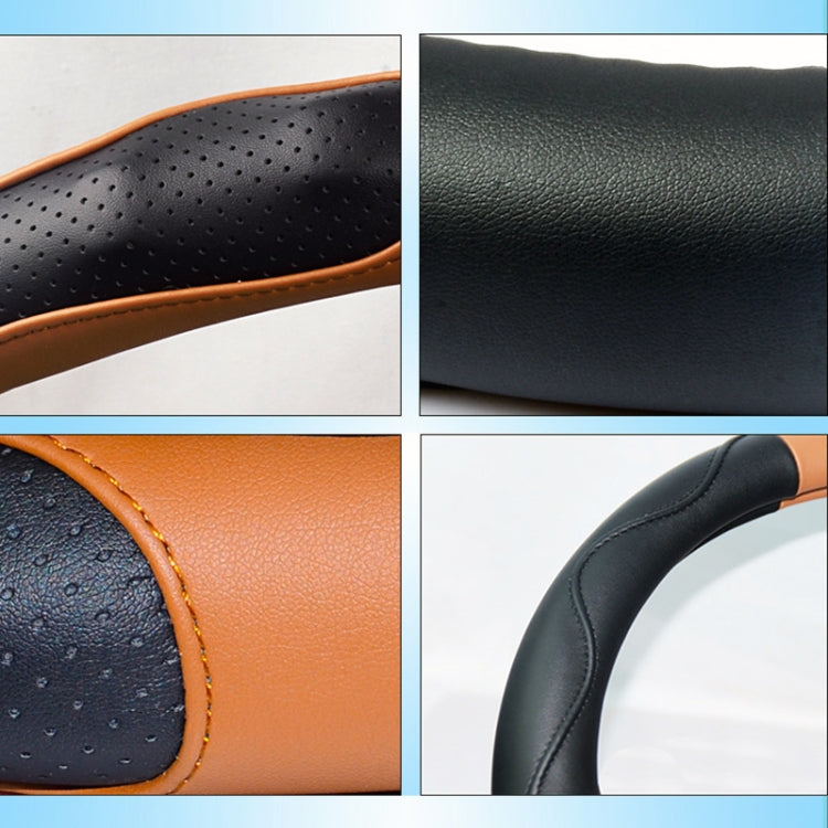 Super Fiber Leather Car Universal Anti-skid Steering Wheel Cover, Diameter: 38cm(Black Coffee) - Steering Wheel Accessories by PMC TechLife | Online Shopping South Africa | PMC TechLife | Buy Now Pay Later Mobicred