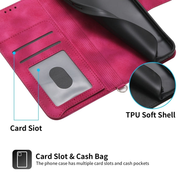 For Google Pixel 9 Pro Skin-feel Flowers Embossed Wallet Leather Phone Case(Wine Red)