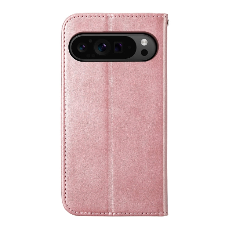 For Google Pixel 9 Pro Cubic Grid Calf Texture Magnetic Leather Phone Case(Rose Gold) - Google Cases by PMC TechLife | Online Shopping South Africa | PMC TechLife | Buy Now Pay Later Mobicred
