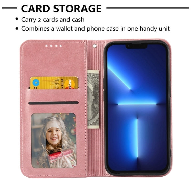 For Google Pixel 9 Pro Cubic Grid Calf Texture Magnetic Leather Phone Case(Rose Gold)