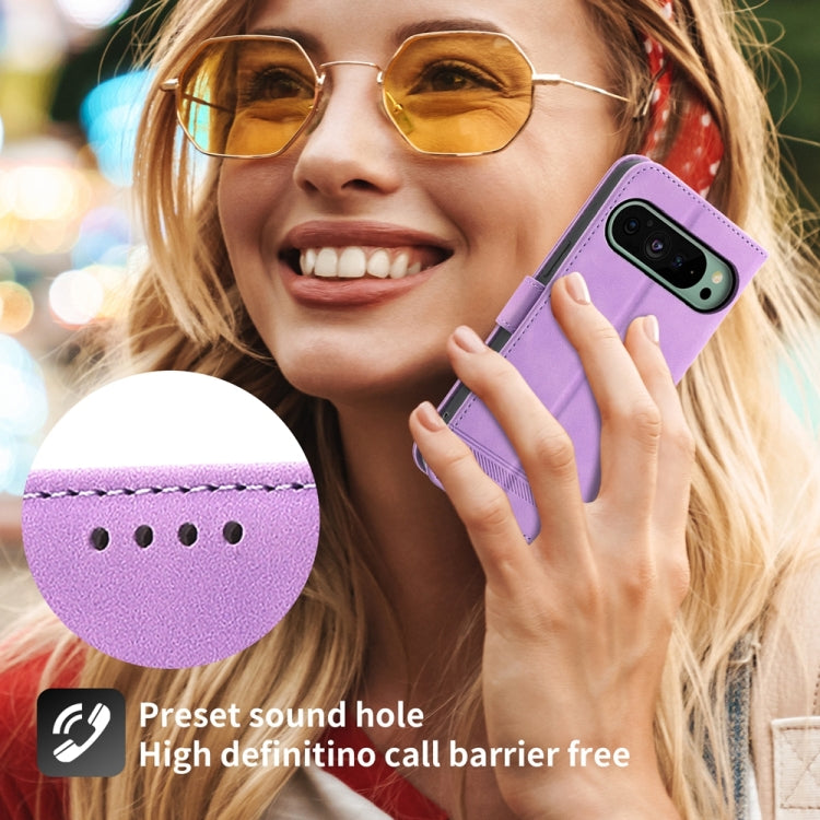 For Google Pixel 9 Dierfeng Dream Line TPU Hybrid PU Leather Phone Case(Purple) - free shipping - PMC TechLife - Order now!