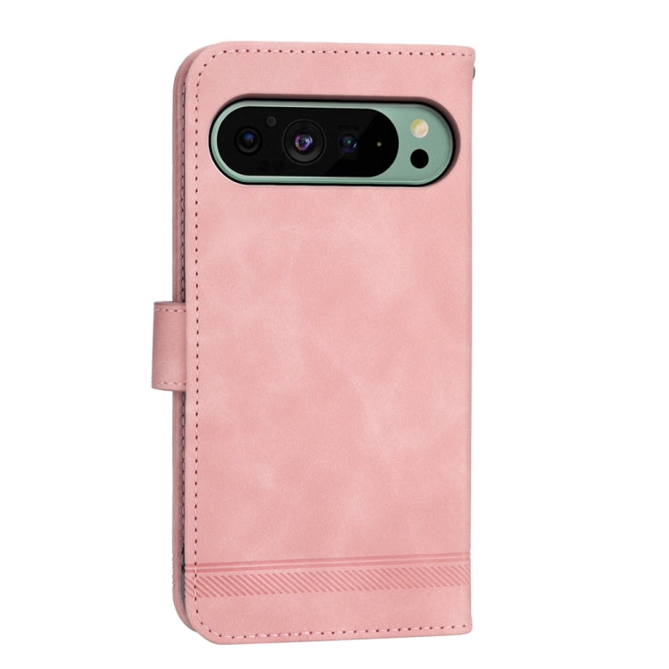 For Google Pixel 9 Dierfeng Dream Line TPU + PU Leather Phone Case(Pink) - Google Cases by PMC TechLife | Online Shopping South Africa | PMC TechLife | Buy Now Pay Later Mobicred
