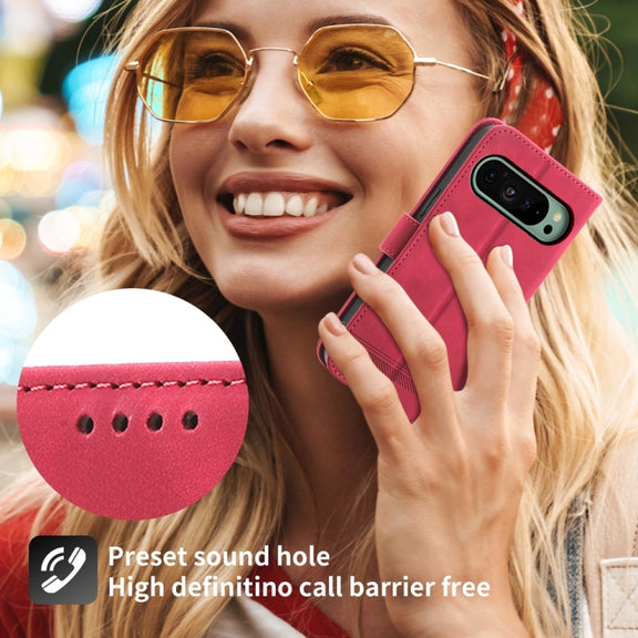 For Google Pixel 9 Dierfeng Dream Line TPU + PU Leather Phone Case(Red)