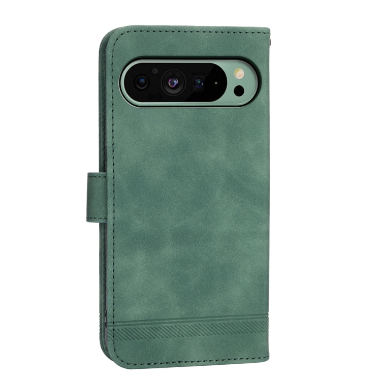 For Google Pixel 9 Dierfeng Dream Line TPU + PU Leather Phone Case(Green) - Google Cases by PMC TechLife | Online Shopping South Africa | PMC TechLife | Buy Now Pay Later Mobicred