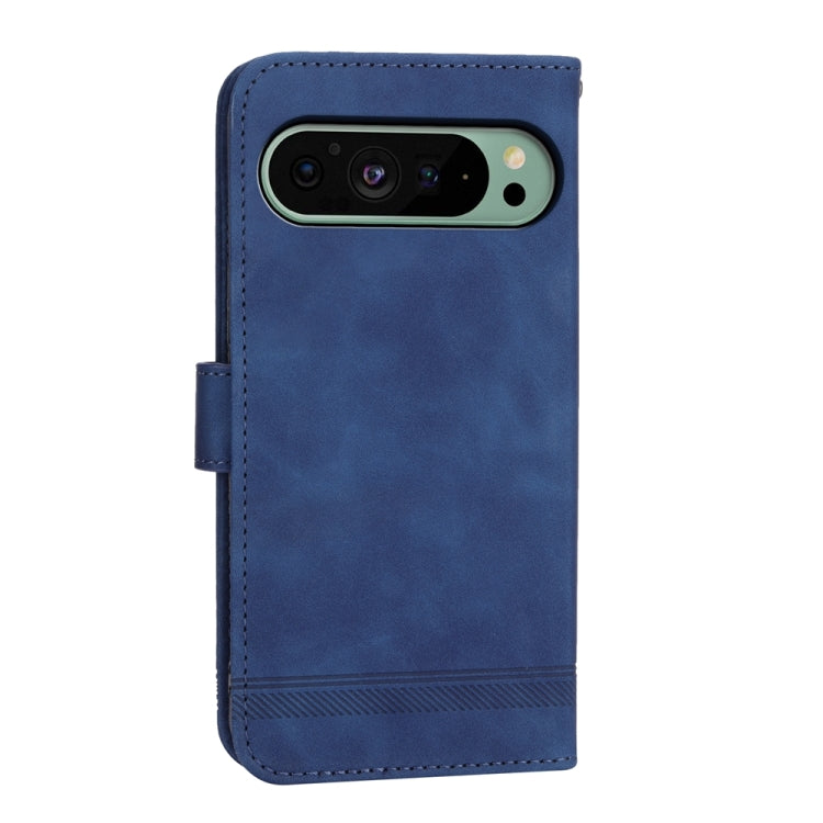 For Google Pixel 9 Dierfeng Dream Line TPU + PU Leather Phone Case(Blue) - Google Cases by PMC TechLife | Online Shopping South Africa | PMC TechLife | Buy Now Pay Later Mobicred