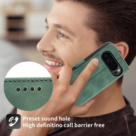 For Google Pixel 9 Pro Dierfeng Dream Line TPU + PU Leather Phone Case(Green)