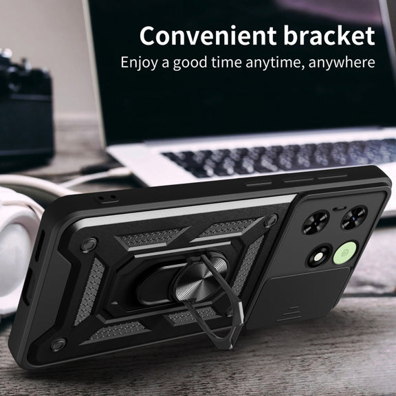 For Tecno Spark Go 2024 / Spark 20 Sliding Camera Cover Design TPU+PC Phone Case(Black)