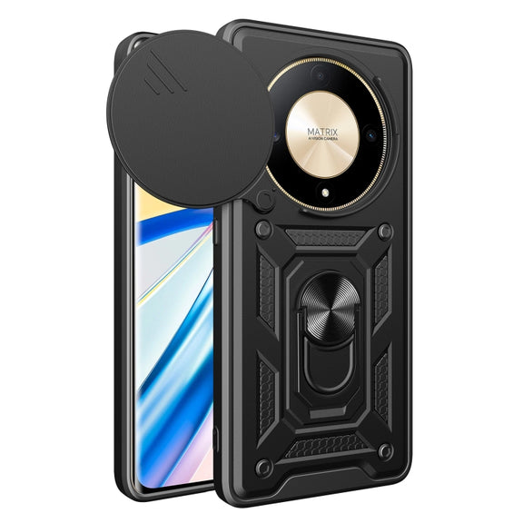 For Honor X9b Sliding Camera Cover Design TPU+PC Phone Case(Black)
