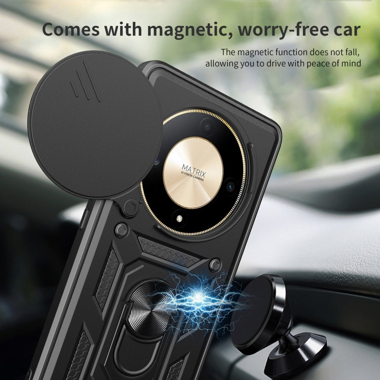 For Honor X9b Sliding Camera Cover Design TPU+PC Phone Case(Green)