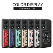 For Honor X7b Sliding Camera Cover Design TPU+PC Phone Case(Gold)