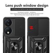 For Honor X7b Sliding Camera Cover Design TPU+PC Phone Case(Gold)