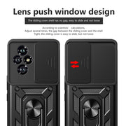 For Honor 200 Sliding Camera Cover Design TPU+PC Phone Case(Blue)