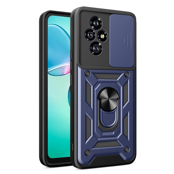 For Honor 200 Sliding Camera Cover Design TPU+PC Phone Case(Blue)