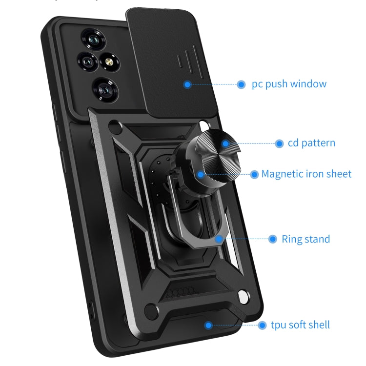For Honor 200 Pro Sliding Camera Cover Design TPU+PC Phone Case(Red)
