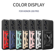 For Honor 200 Pro Sliding Camera Cover Design TPU+PC Phone Case(Silver)