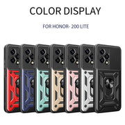 For Honor 200 Lite Global Sliding Camera Cover Design TPU+PC Phone Case(Red)