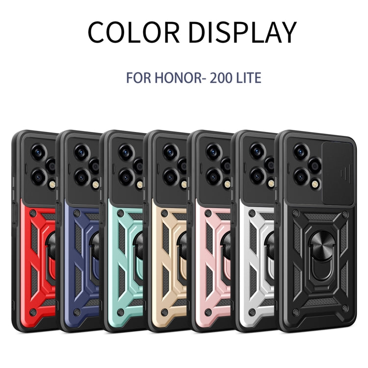 For Honor 200 Lite Global Sliding Camera Cover Design TPU+PC Phone Case(Red)