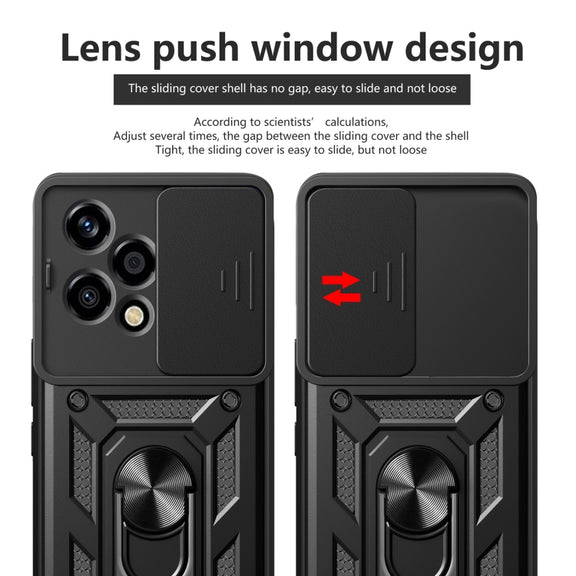 For Honor 200 Lite Global Sliding Camera Cover Design TPU+PC Phone Case(Red)