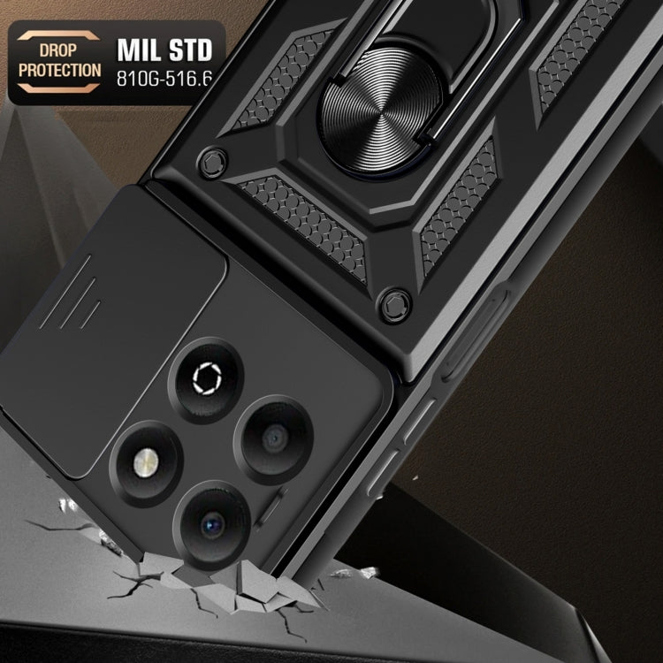 For Honor X6b 4G Sliding Camera Cover Design TPU+PC Phone Case(Black) - free shipping - PMC TechLife - Order now!