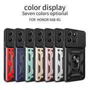 For Honor X6b 4G Sliding Camera Cover Design TPU+PC Phone Case(Blue)