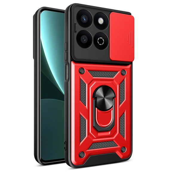 For Honor 200 Smart Sliding Camera Cover Design TPU+PC Phone Case(Red)